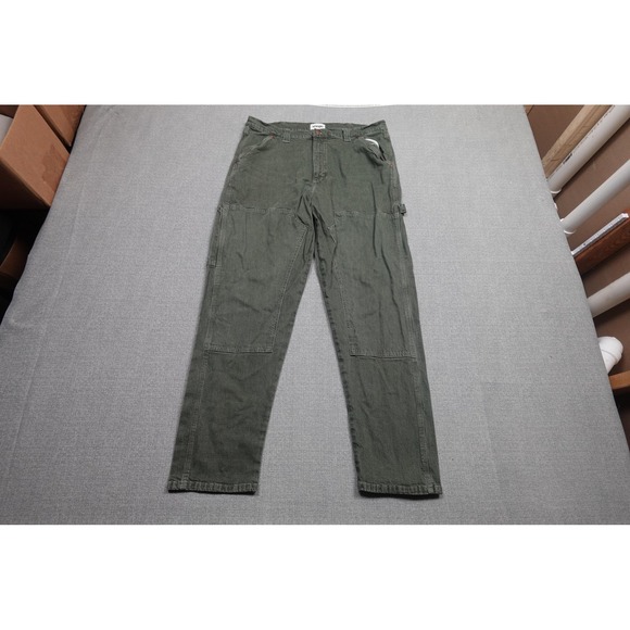 Wrangler Carpenter Jeans Mens 38x32 Green Dark Wash Denim Relaxed Straight Leg - Picture 3 of 12